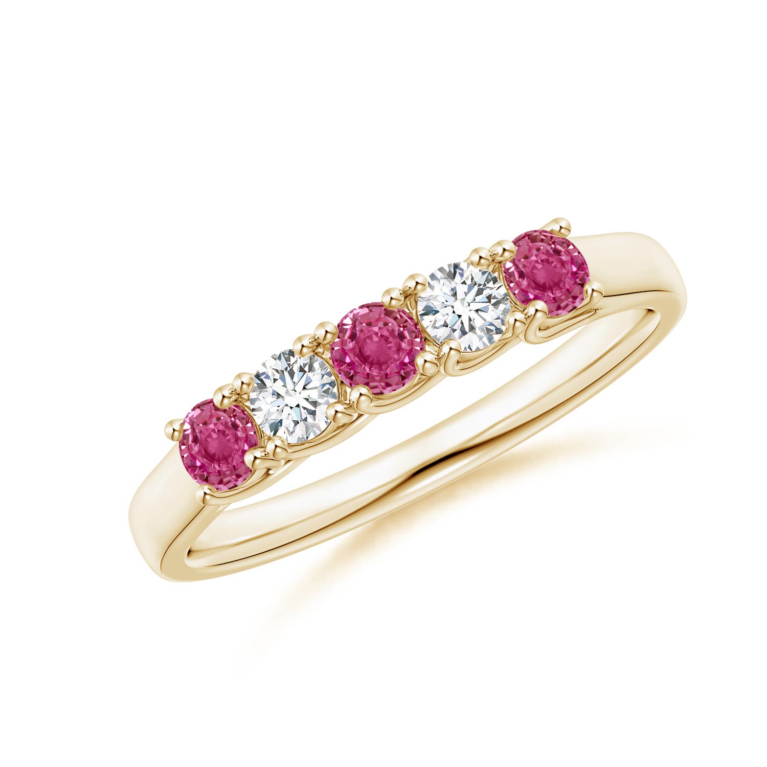 AAAA - Pink Sapphire / 0.5 CT / 14 KT Yellow Gold