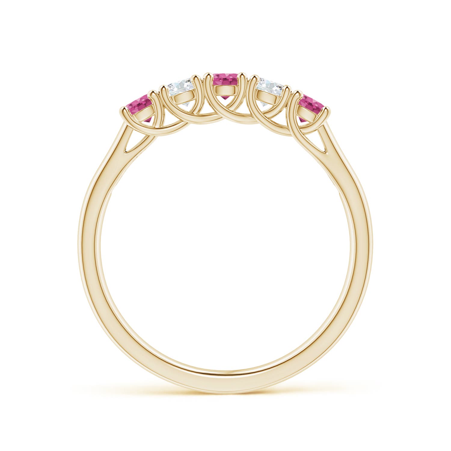 AAAA - Pink Sapphire / 0.5 CT / 14 KT Yellow Gold