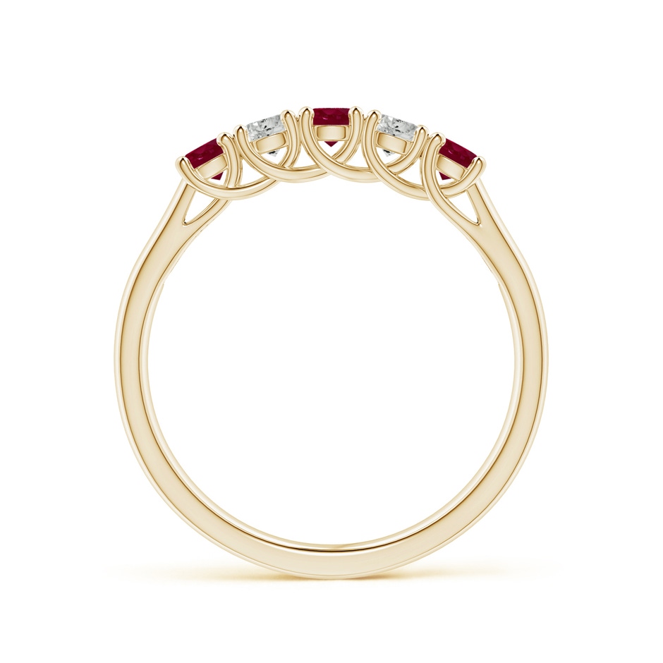 2.8mm A Half Eternity Five Stone Ruby and Diamond Wedding Band in 9K Yellow Gold side 199
