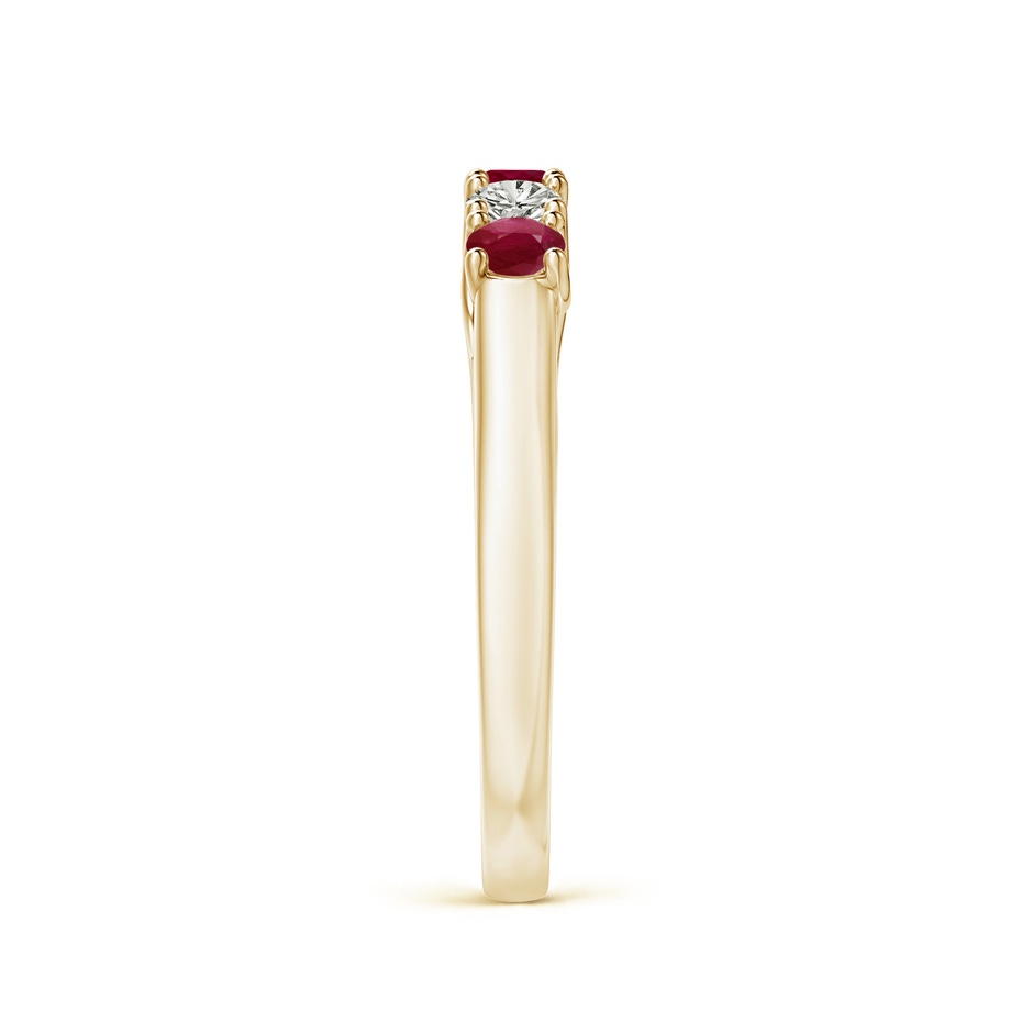 2.8mm A Half Eternity Five Stone Ruby and Diamond Wedding Band in 9K Yellow Gold side 299