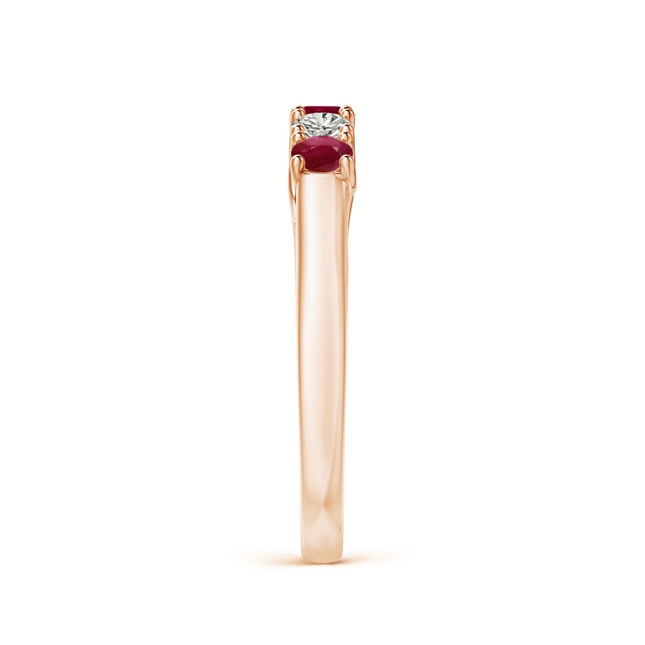 2.8mm A Half Eternity Five Stone Ruby and Diamond Wedding Band in Rose Gold side 299