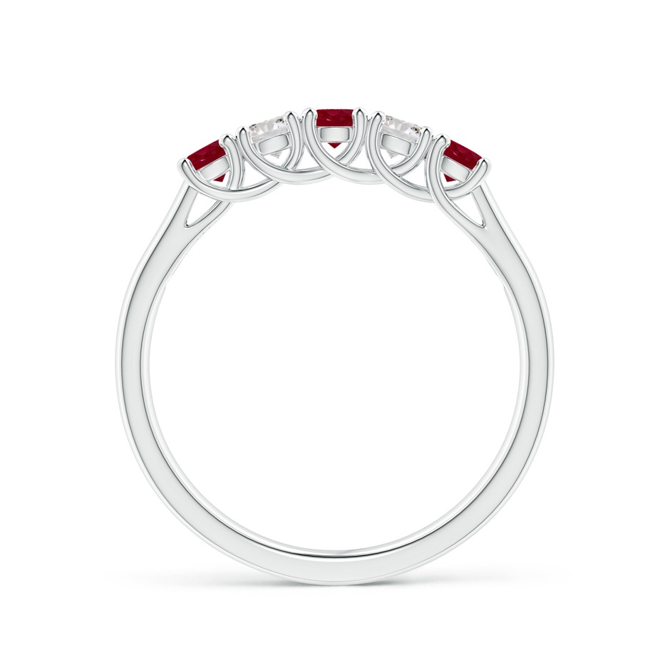 2.8mm AA Half Eternity Five Stone Ruby and Diamond Wedding Band in P950 Platinum side 199