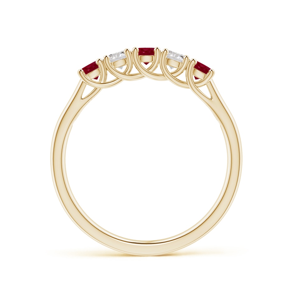 2.8mm AA Half Eternity Five Stone Ruby and Diamond Wedding Band in Yellow Gold side 199