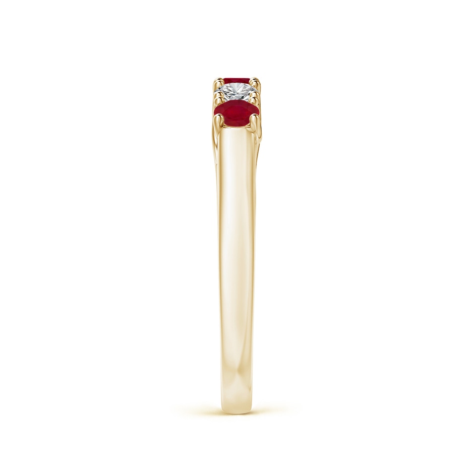 2.8mm AA Half Eternity Five Stone Ruby and Diamond Wedding Band in Yellow Gold side 299