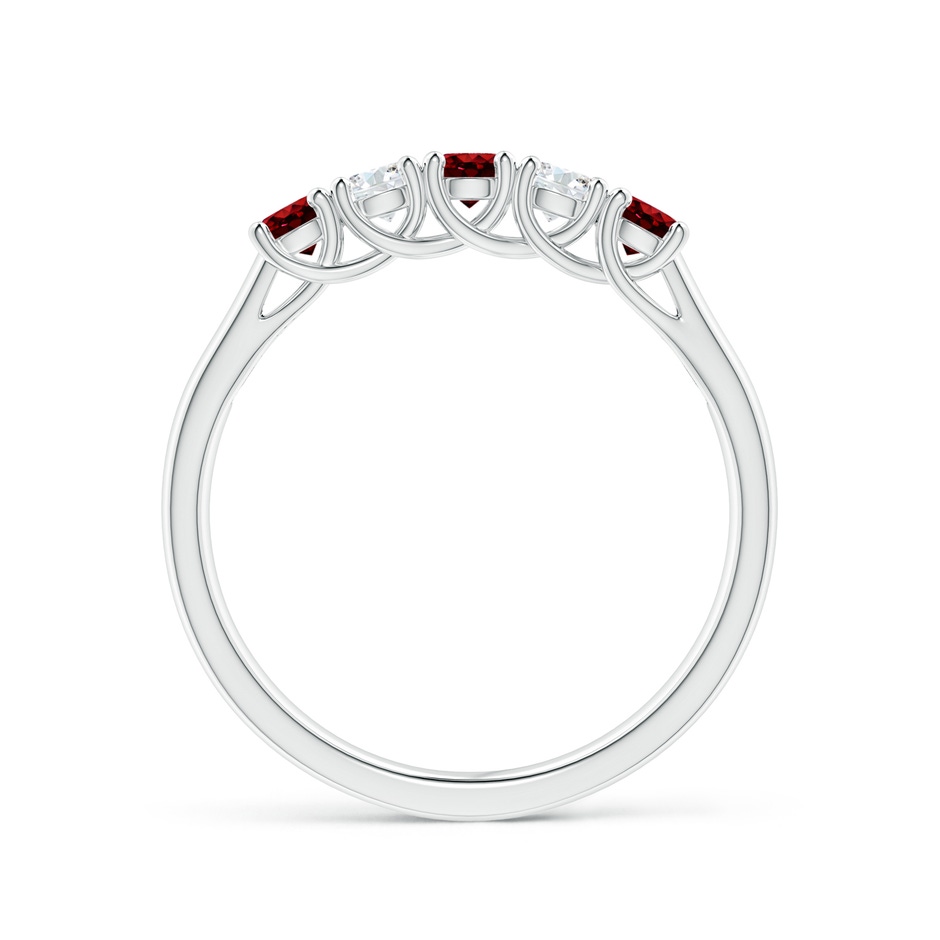 2.8mm AAAA Half Eternity Five Stone Ruby and Diamond Wedding Band in P950 Platinum side 199