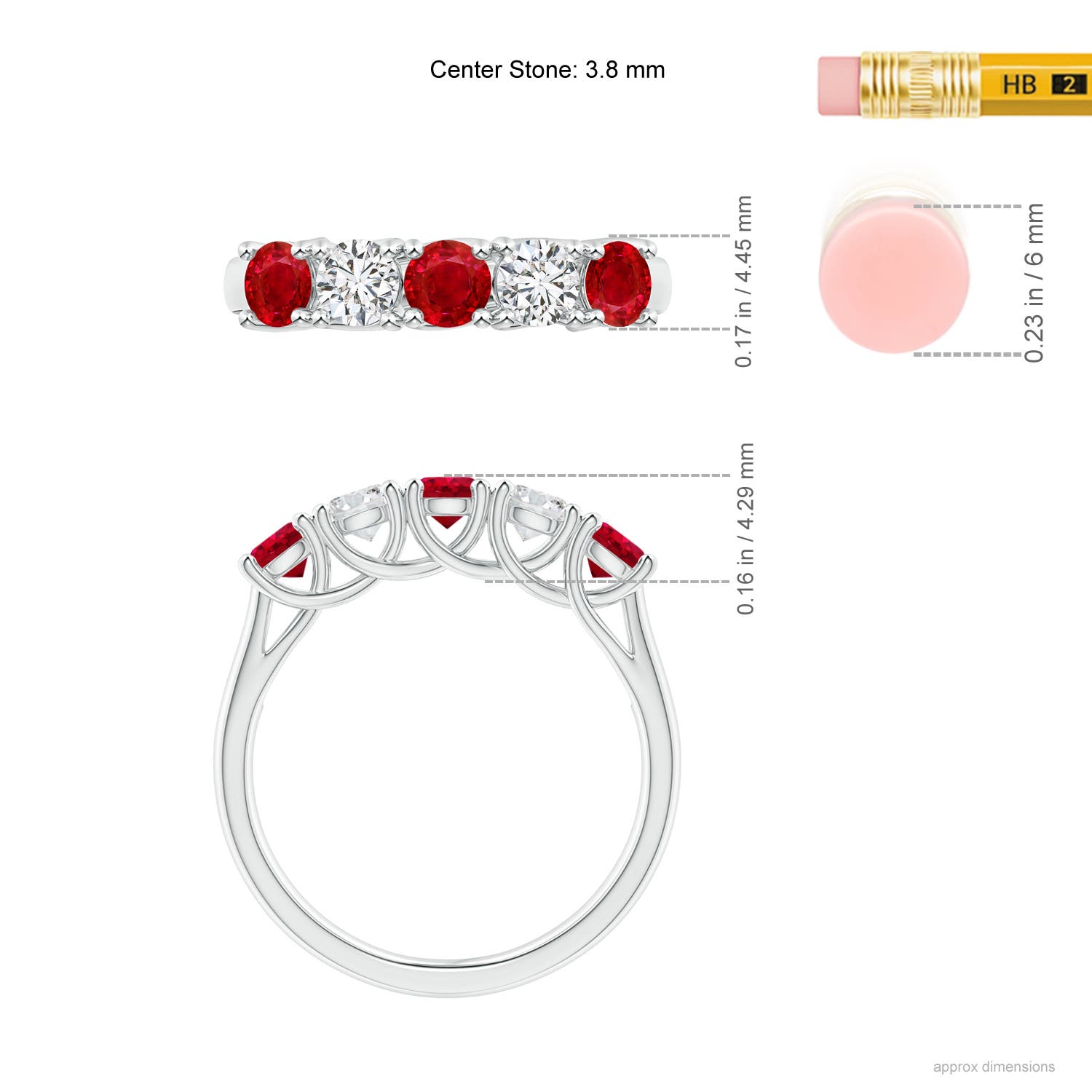 AAA - Ruby / 1.24 CT / 14 KT White Gold