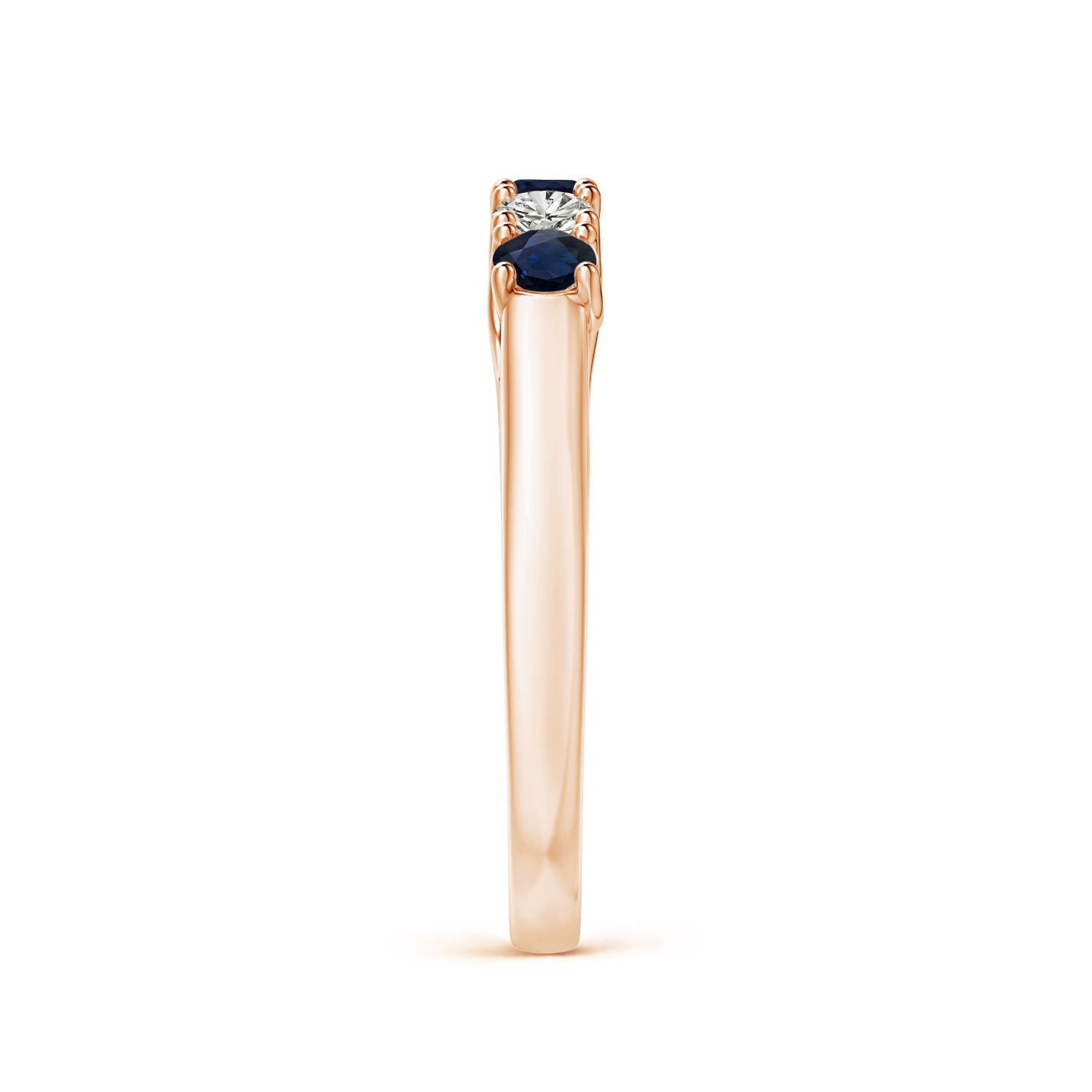 A - Blue Sapphire / 0.53 CT / 14 KT Rose Gold