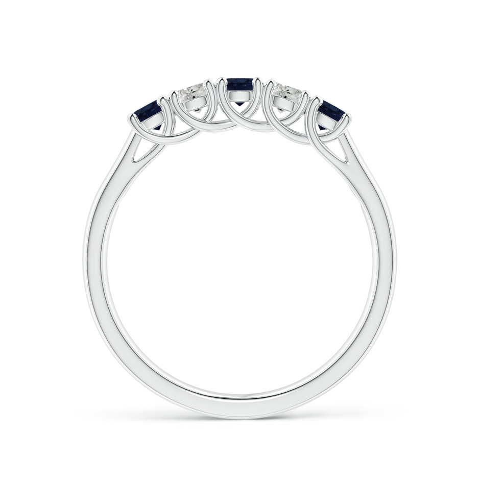 2.8mm A Half Eternity Five Stone Sapphire and Diamond Wedding Band in White Gold side 199