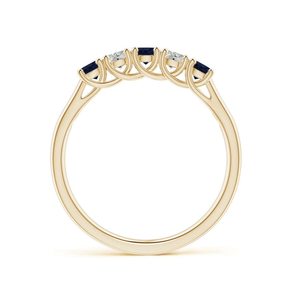 2.8mm A Half Eternity Five Stone Sapphire and Diamond Wedding Band in Yellow Gold side 199