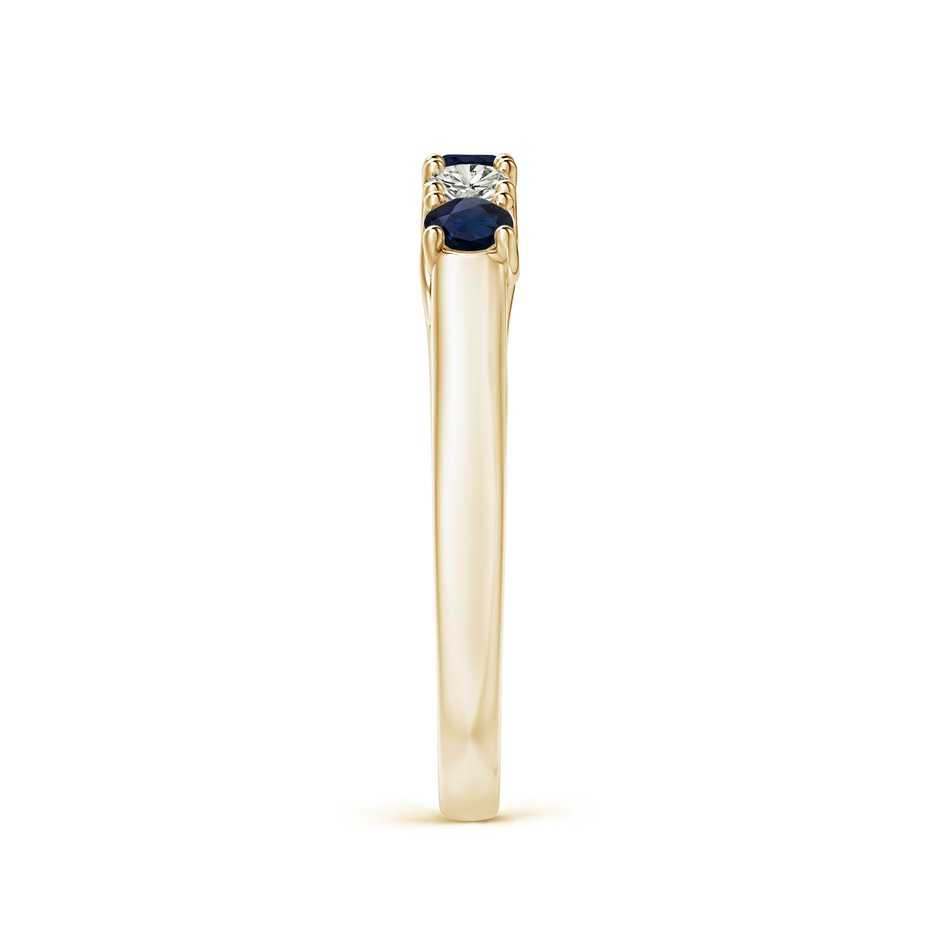 2.8mm A Half Eternity Five Stone Sapphire and Diamond Wedding Band in Yellow Gold side 299