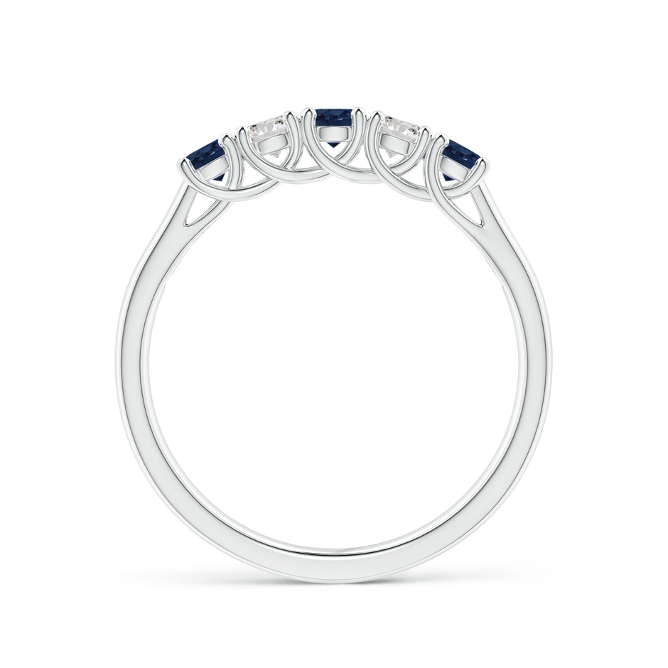 2.8mm AA Half Eternity Five Stone Sapphire and Diamond Wedding Band in P950 Platinum side 199