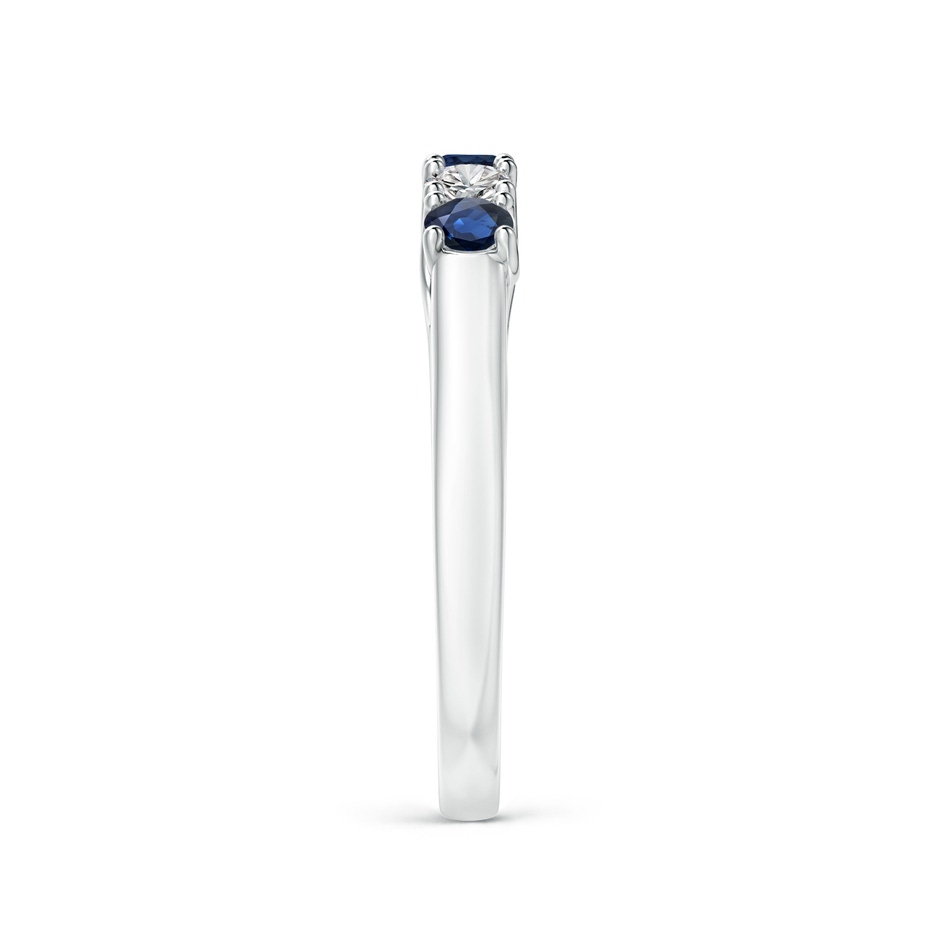 2.8mm AA Half Eternity Five Stone Sapphire and Diamond Wedding Band in P950 Platinum side 299