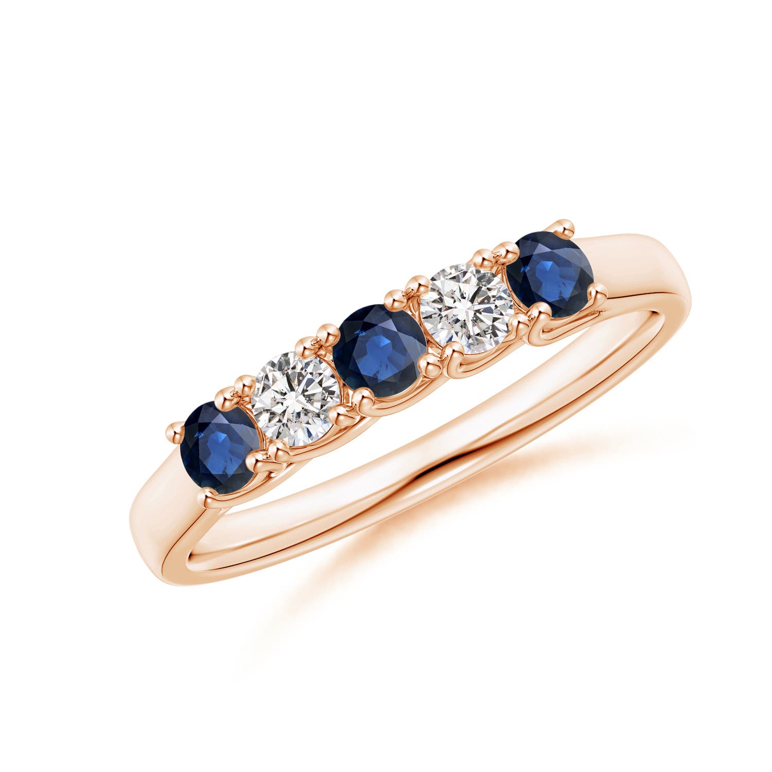 AA - Blue Sapphire / 0.53 CT / 14 KT Rose Gold