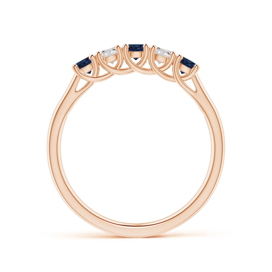 2.8mm AA Half Eternity Five Stone Sapphire and Diamond Wedding Band in Rose Gold side 199