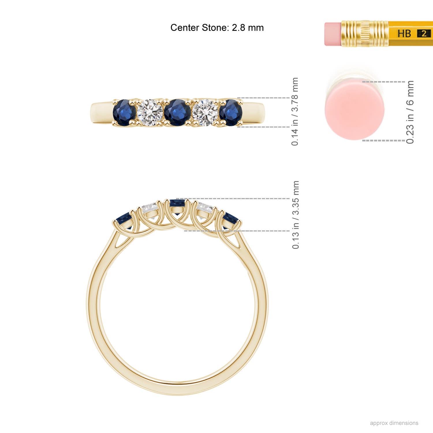 AA - Blue Sapphire / 0.53 CT / 14 KT Yellow Gold