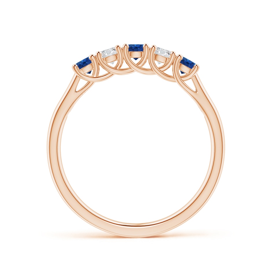 2.8mm AAA Half Eternity Five Stone Sapphire and Diamond Wedding Band in Rose Gold side 199