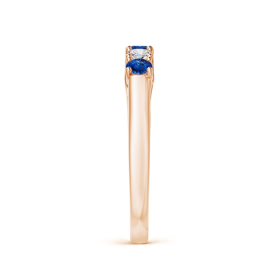 2.8mm AAA Half Eternity Five Stone Sapphire and Diamond Wedding Band in Rose Gold side 299