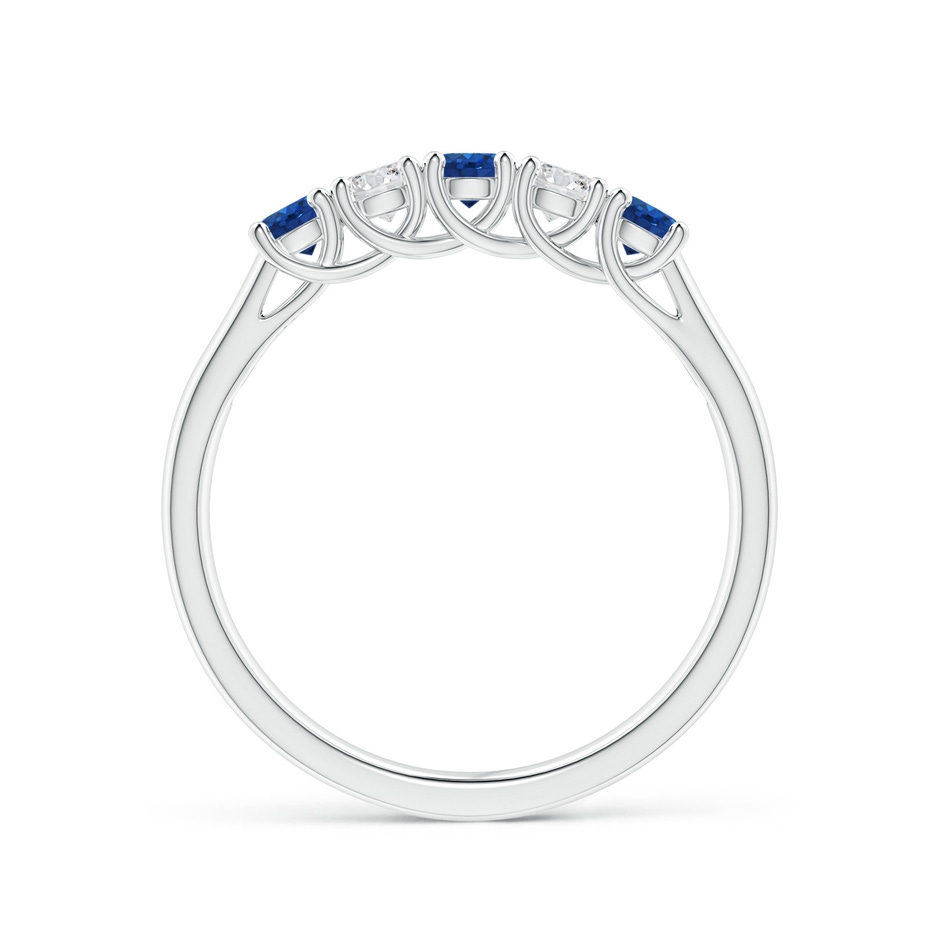 2.8mm AAA Half Eternity Five Stone Sapphire and Diamond Wedding Band in White Gold side 199