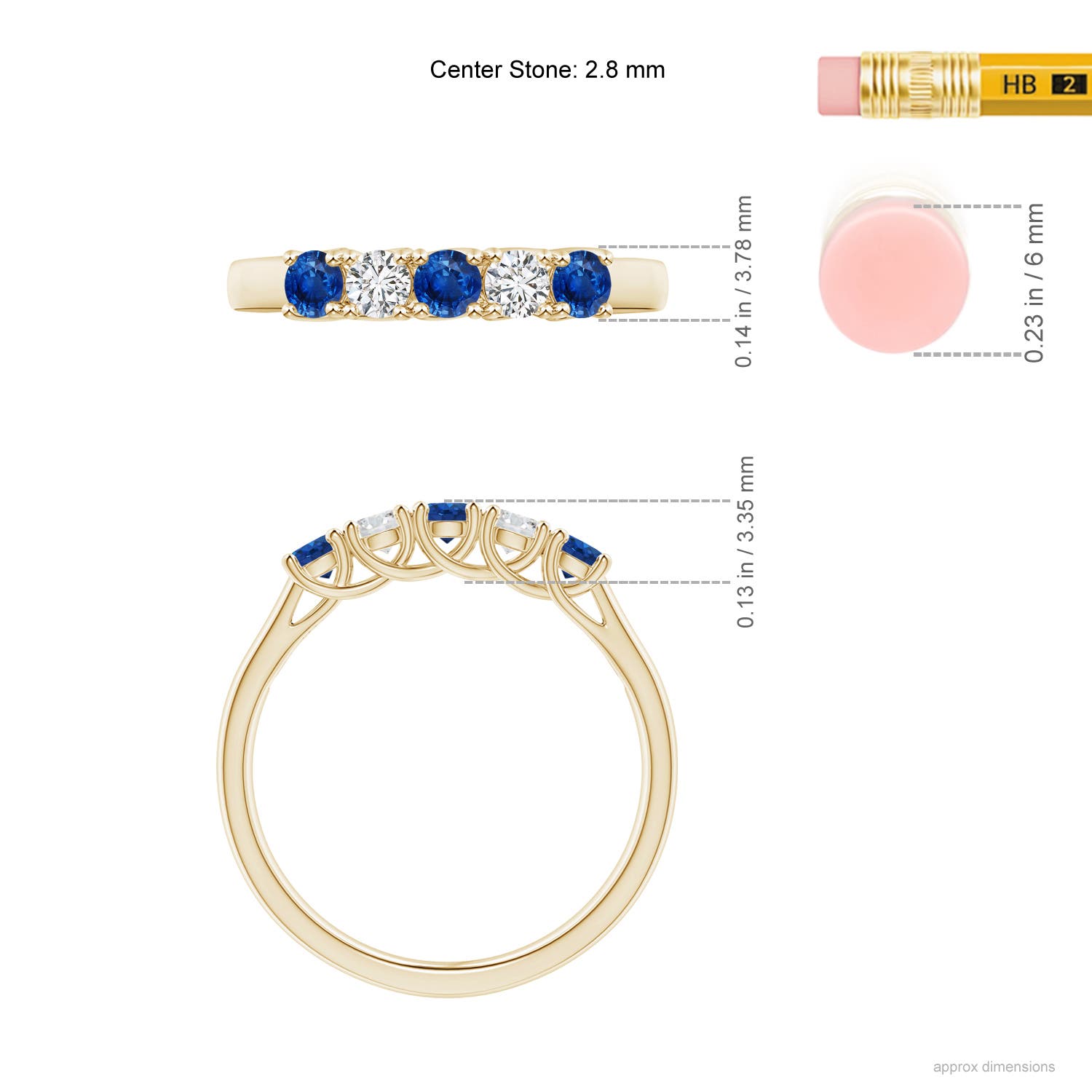 AAA - Blue Sapphire / 0.53 CT / 14 KT Yellow Gold