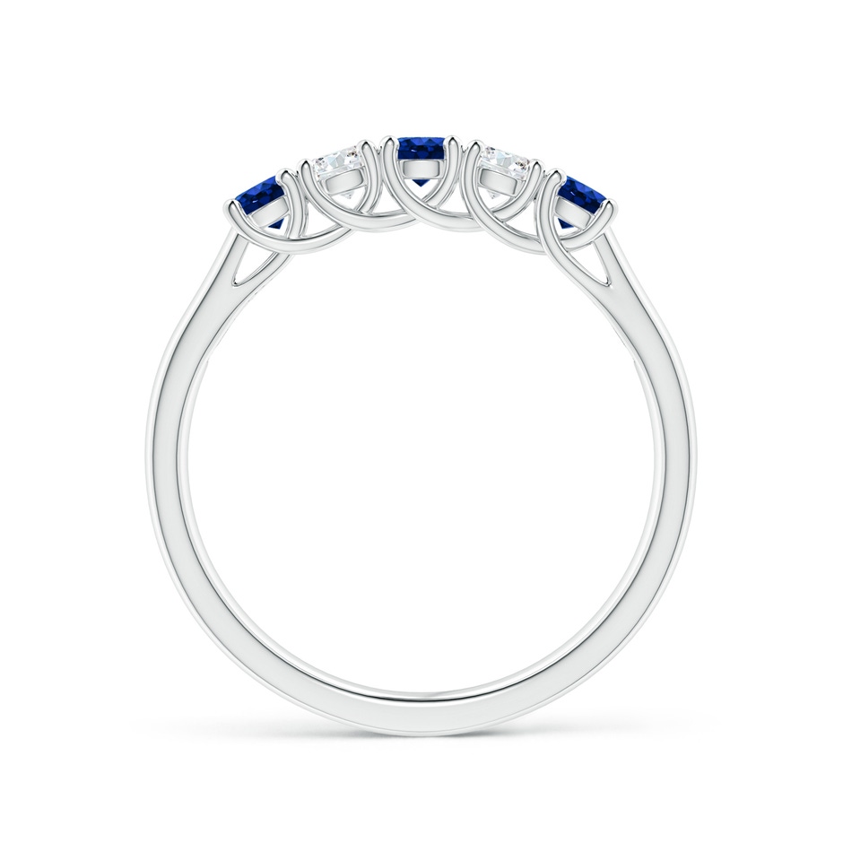 2.8mm AAAA Half Eternity Five Stone Sapphire and Diamond Wedding Band in P950 Platinum side 199
