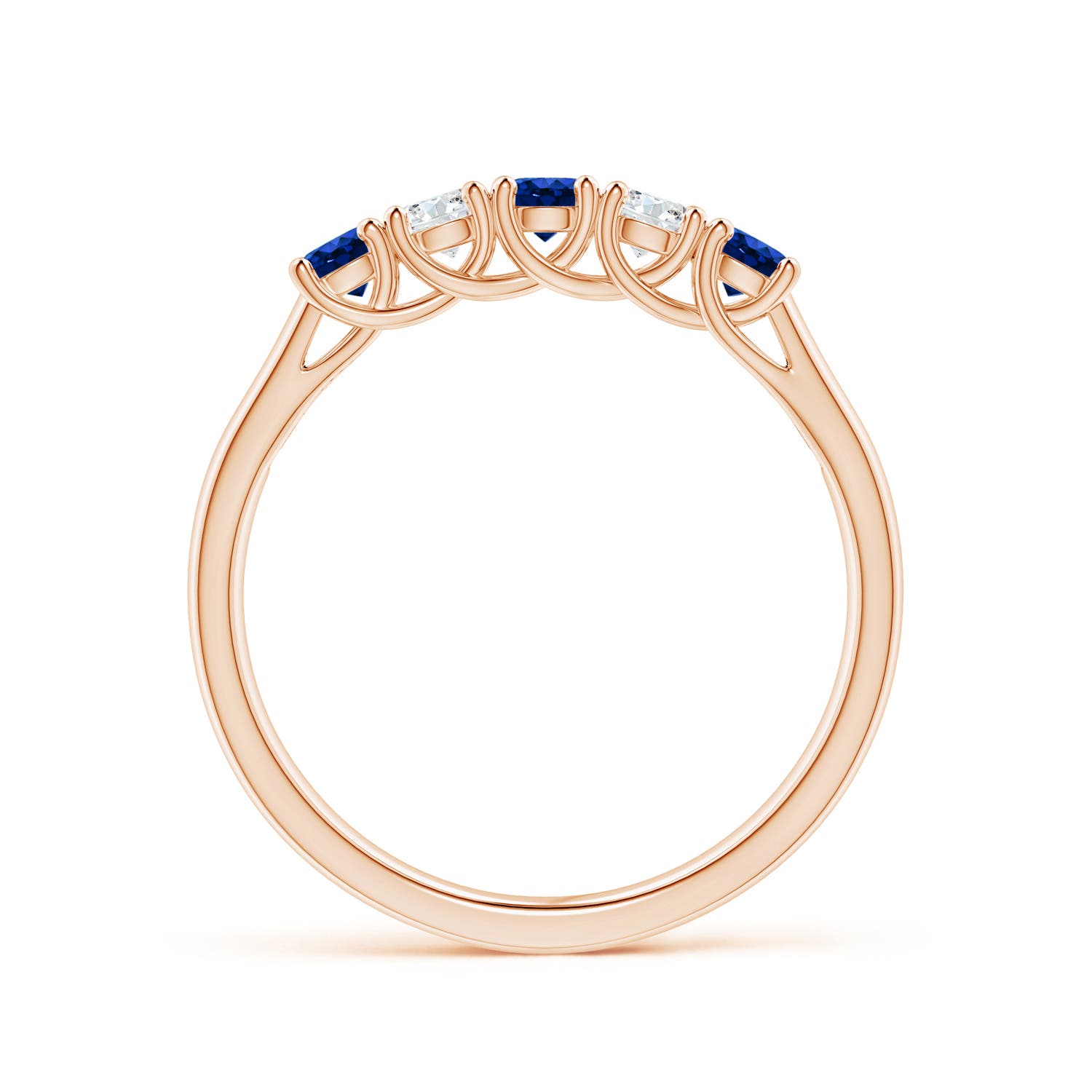 AAAA - Blue Sapphire / 0.53 CT / 14 KT Rose Gold