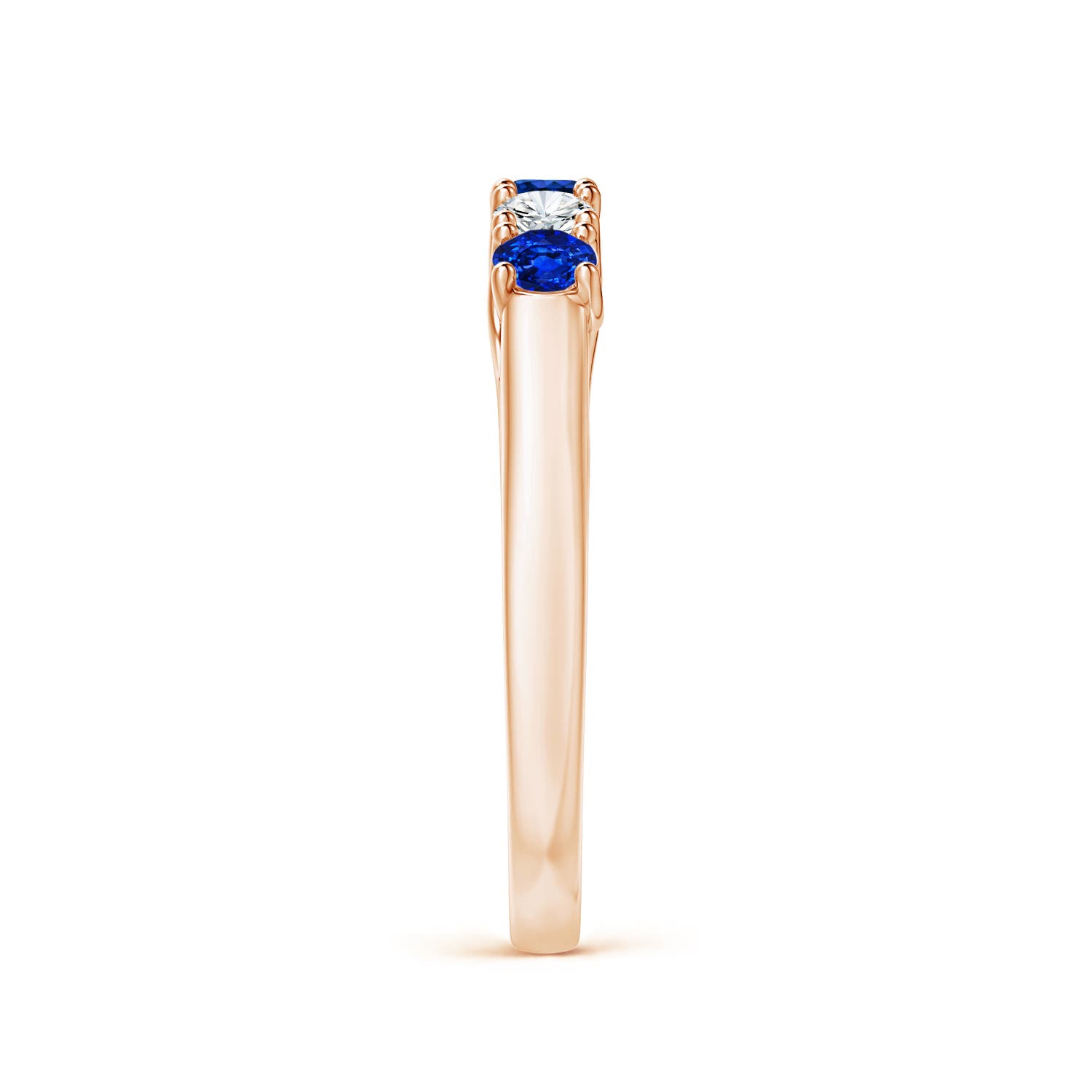 AAAA - Blue Sapphire / 0.53 CT / 14 KT Rose Gold