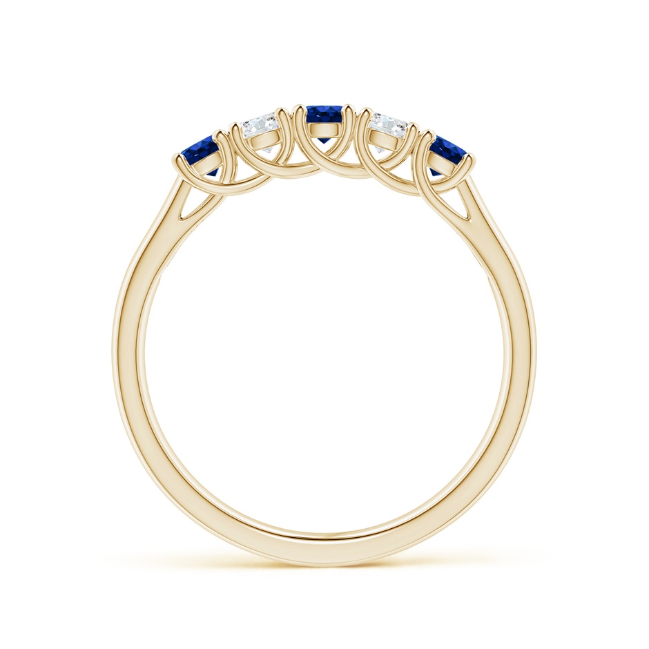 2.8mm AAAA Half Eternity Five Stone Sapphire and Diamond Wedding Band in Yellow Gold side 199