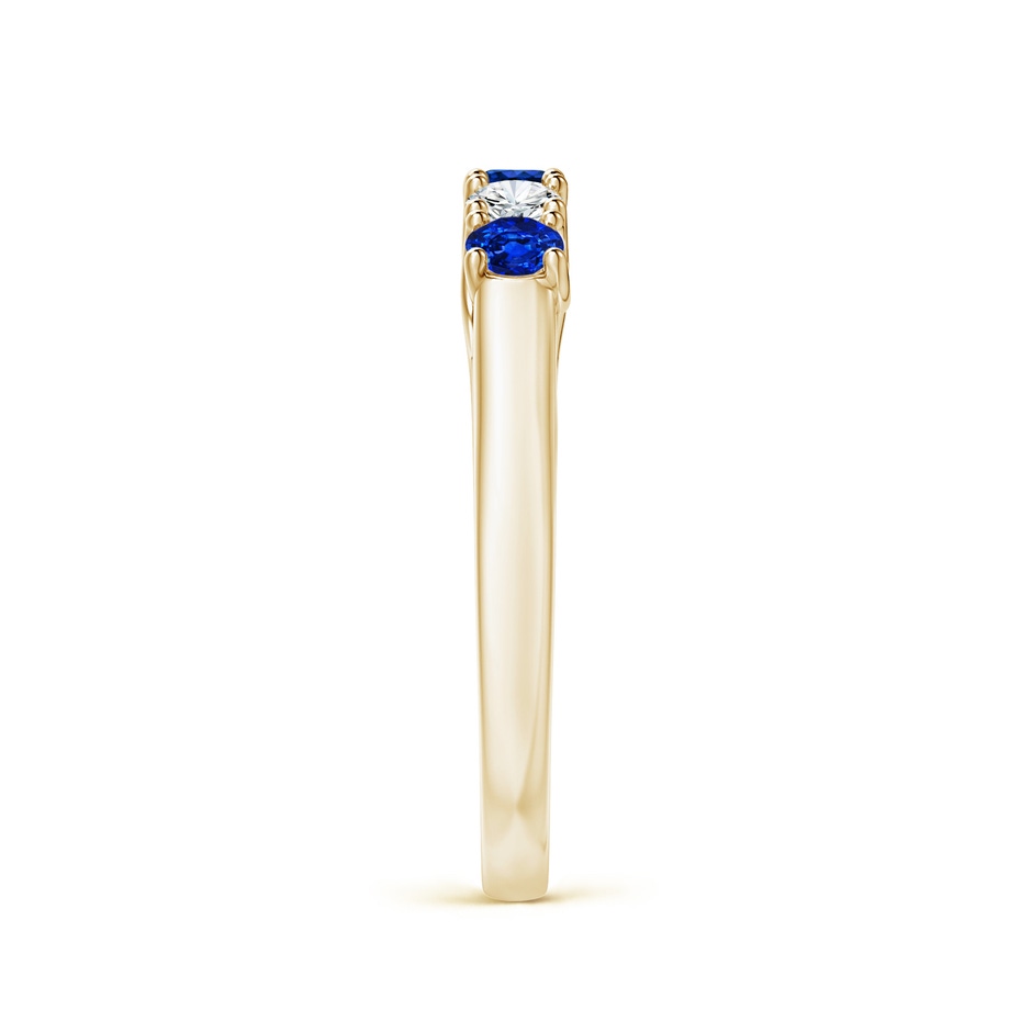 2.8mm AAAA Half Eternity Five Stone Sapphire and Diamond Wedding Band in Yellow Gold side 299