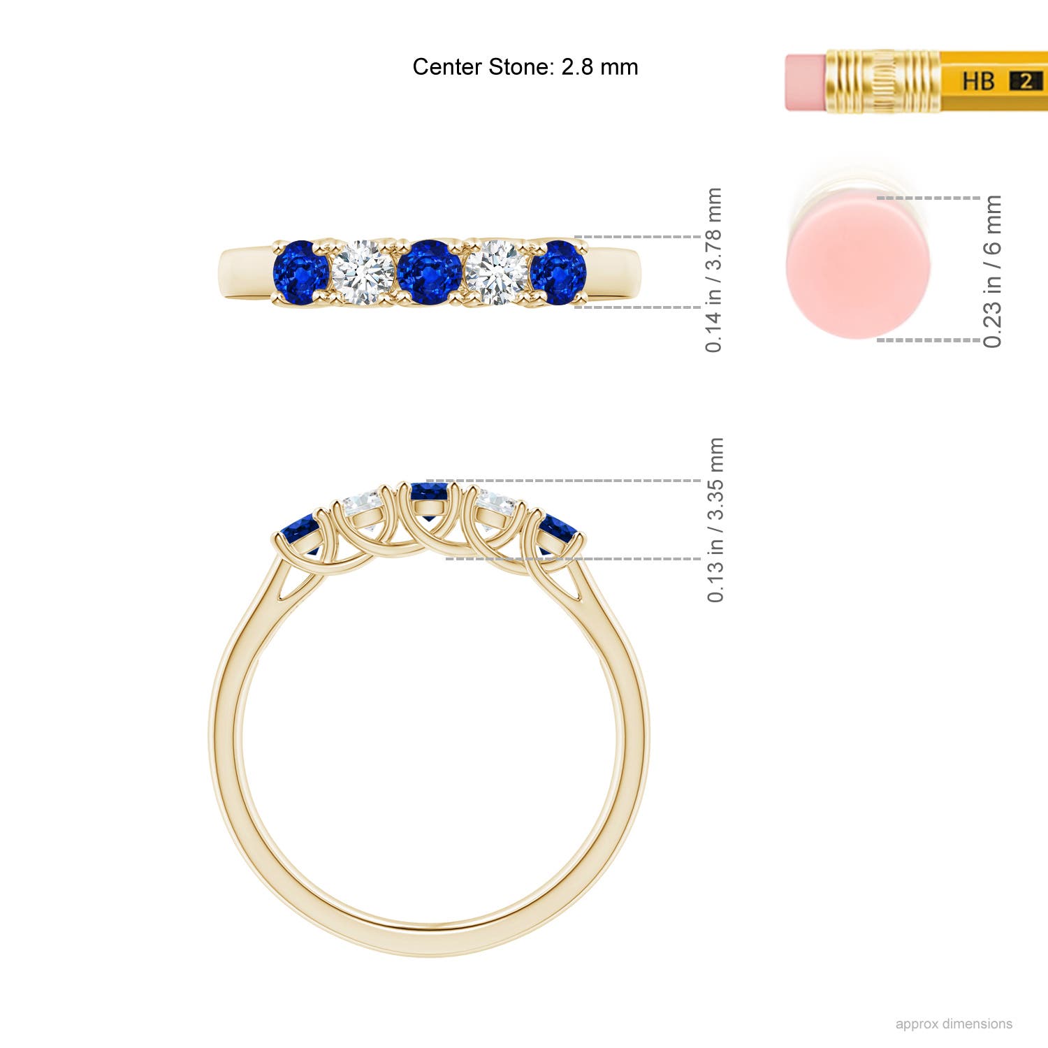 AAAA - Blue Sapphire / 0.53 CT / 14 KT Yellow Gold