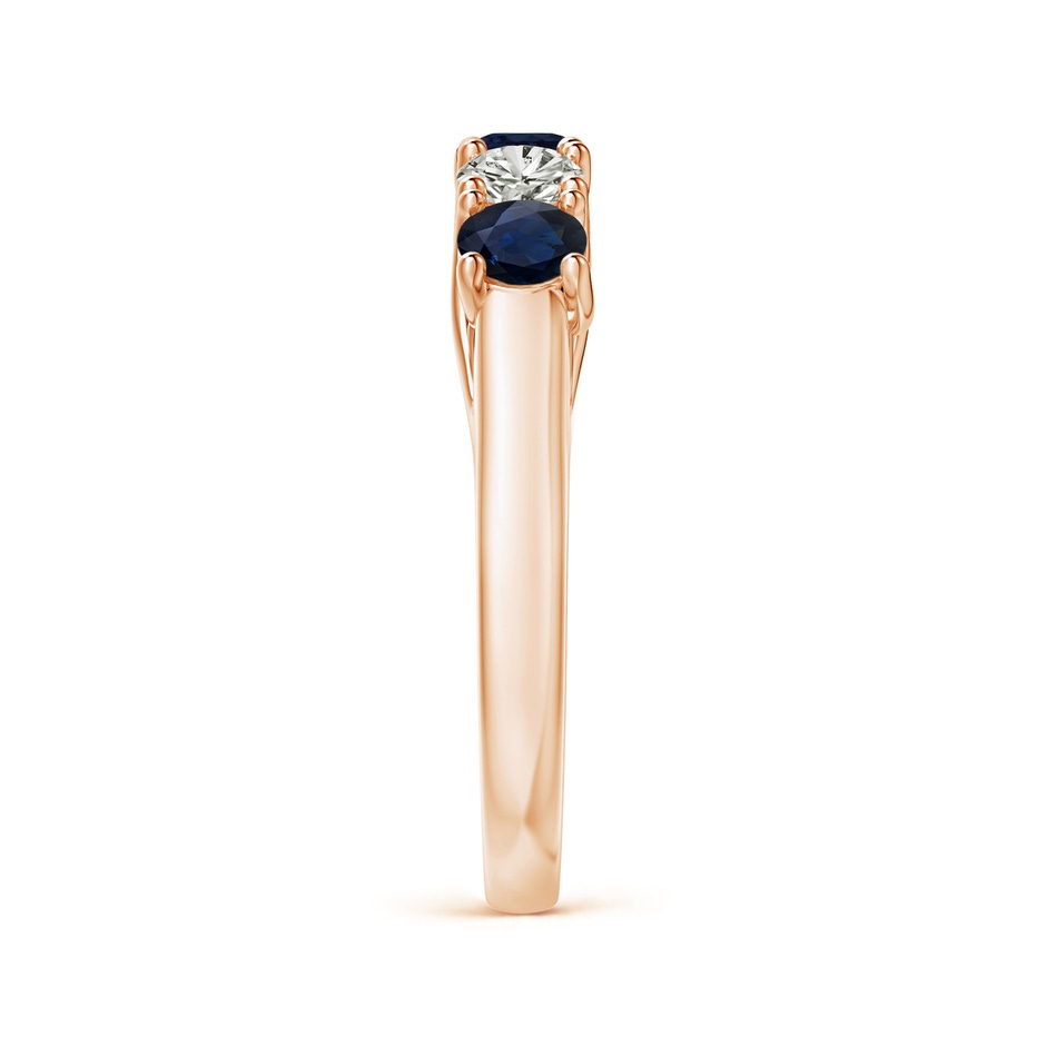 3.8mm A Half Eternity Five Stone Sapphire and Diamond Wedding Band in Rose Gold side 299
