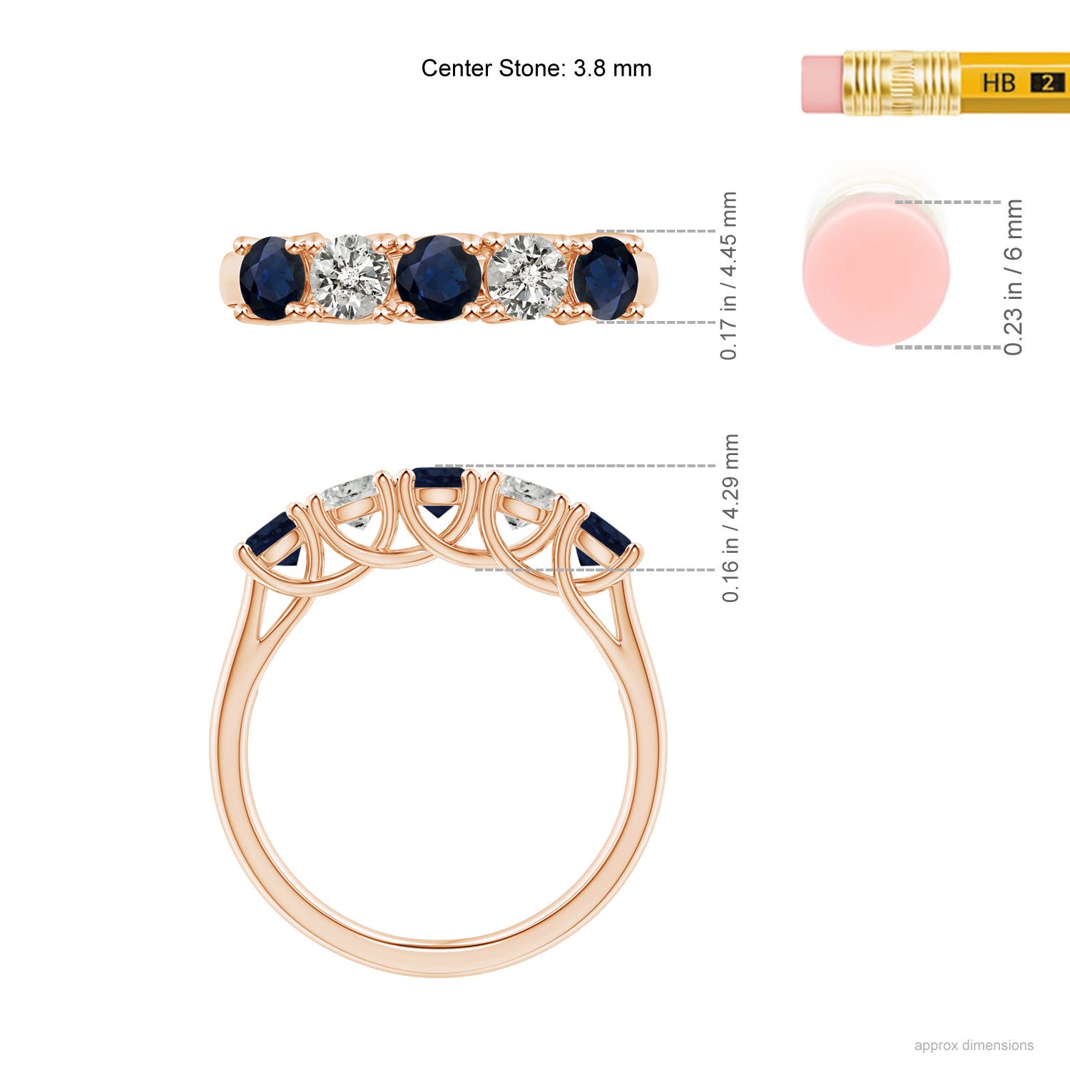 A - Blue Sapphire / 1.18 CT / 14 KT Rose Gold