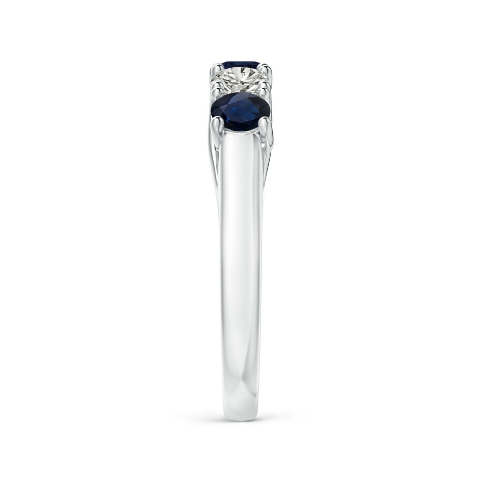 3.8mm A Half Eternity Five Stone Sapphire and Diamond Wedding Band in White Gold side 299