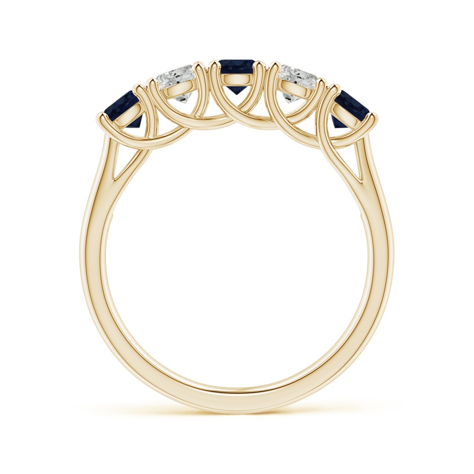3.8mm A Half Eternity Five Stone Sapphire and Diamond Wedding Band in Yellow Gold side 199