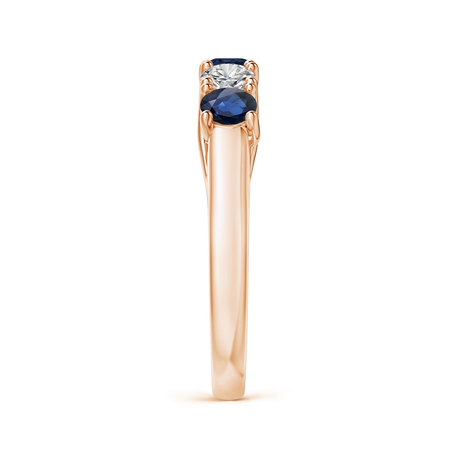 3.8mm AA Half Eternity Five Stone Sapphire and Diamond Wedding Band in Rose Gold side 299
