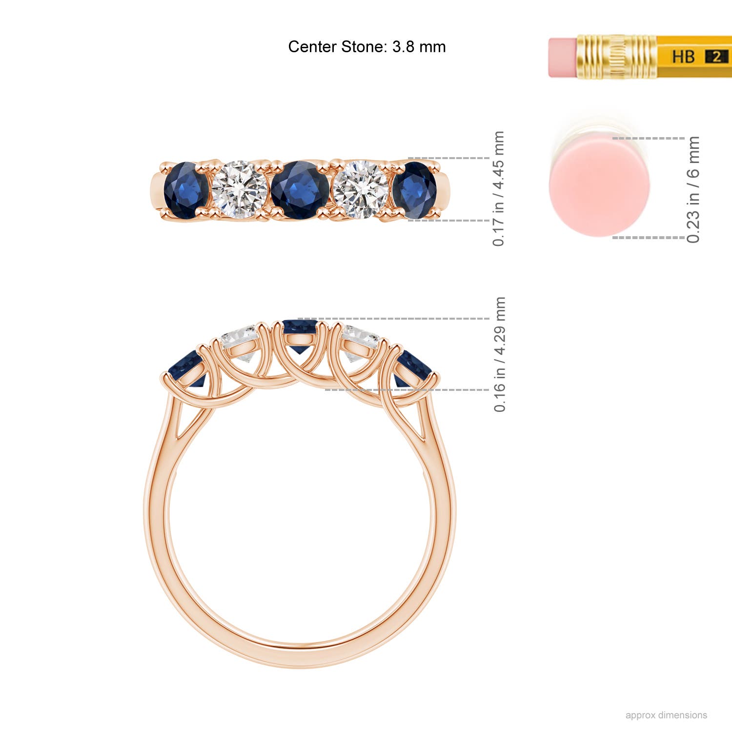 AA - Blue Sapphire / 1.18 CT / 14 KT Rose Gold