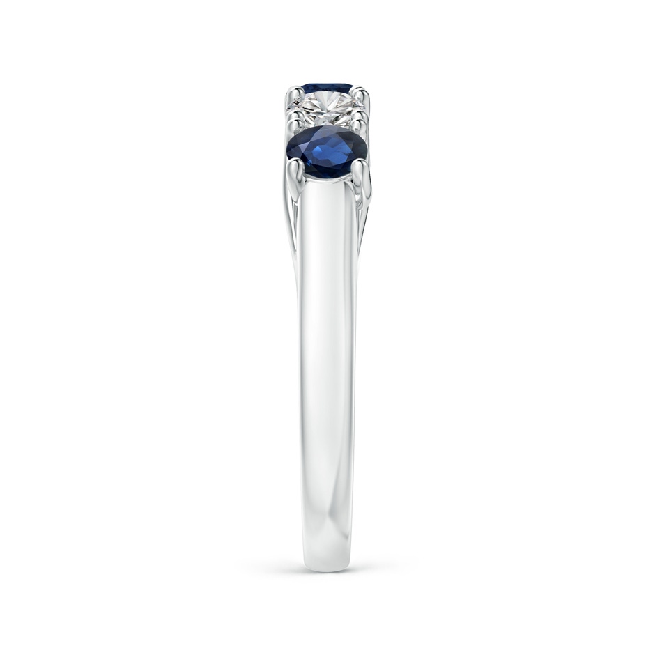 3.8mm AA Half Eternity Five Stone Sapphire and Diamond Wedding Band in White Gold side 299