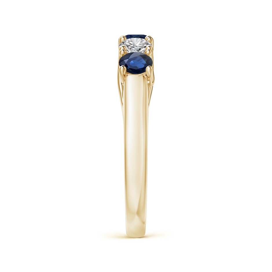 3.8mm AA Half Eternity Five Stone Sapphire and Diamond Wedding Band in Yellow Gold side 299