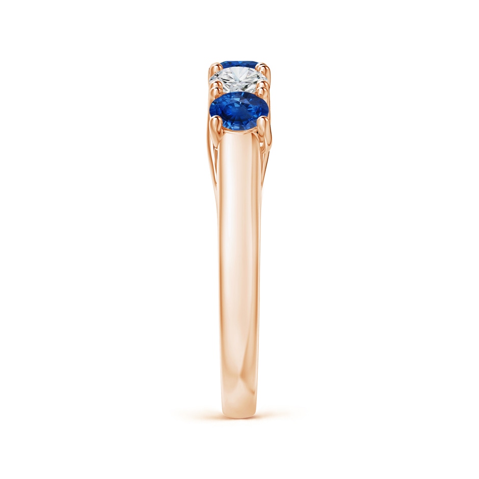 3.8mm AAA Half Eternity Five Stone Sapphire and Diamond Wedding Band in Rose Gold side 299