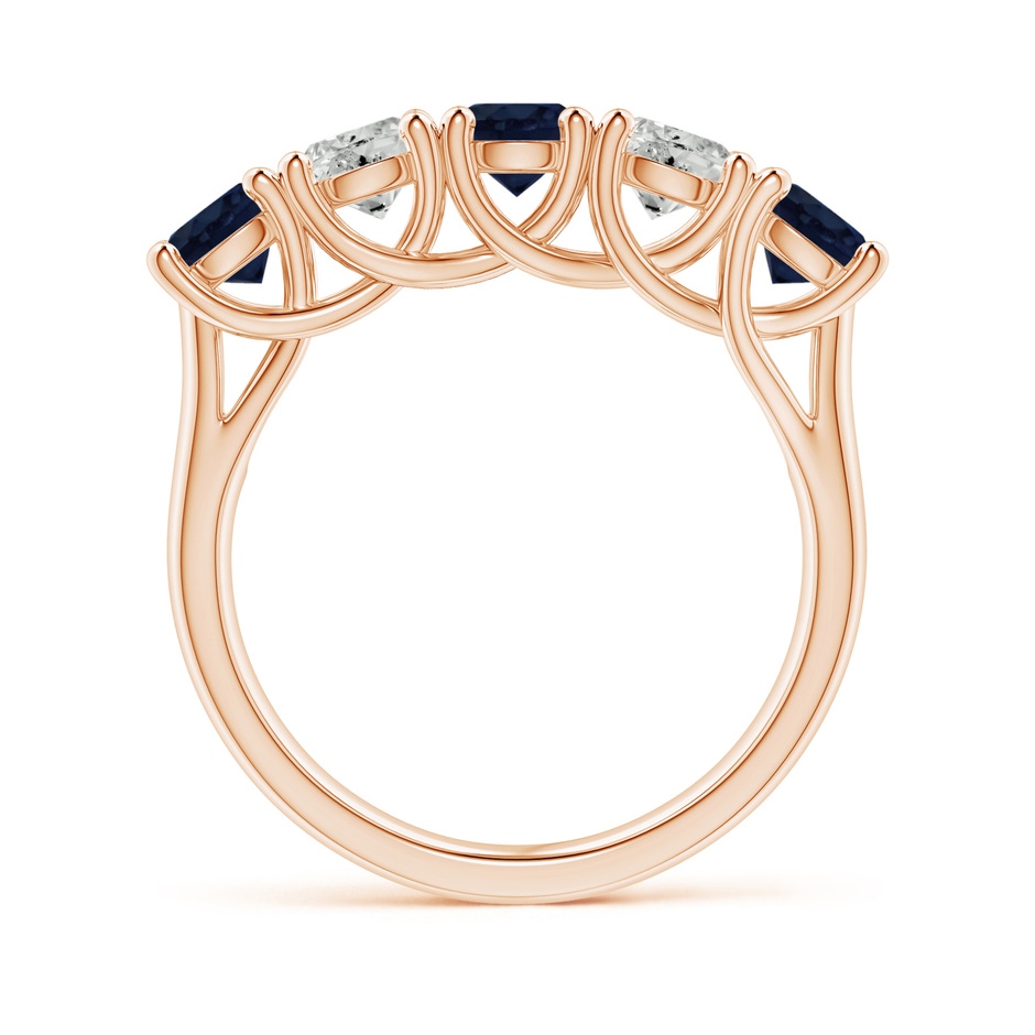 4.5mm A Half Eternity Five Stone Sapphire and Diamond Wedding Band in Rose Gold side 199