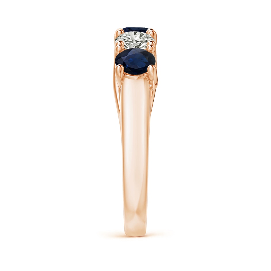4.5mm A Half Eternity Five Stone Sapphire and Diamond Wedding Band in Rose Gold side 299