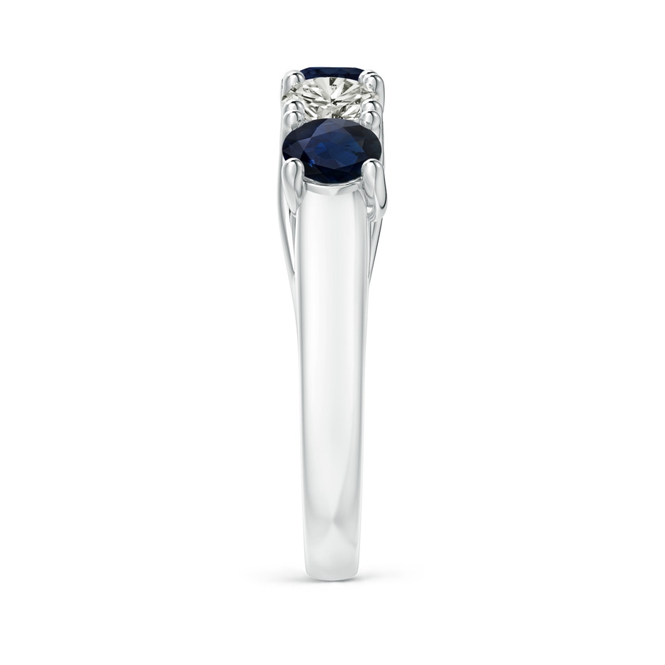 4.5mm A Half Eternity Five Stone Sapphire and Diamond Wedding Band in White Gold side 299