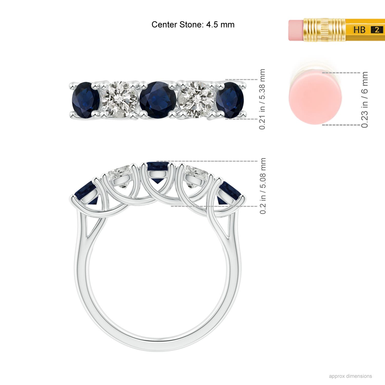 A - Blue Sapphire / 2.05 CT / 14 KT White Gold