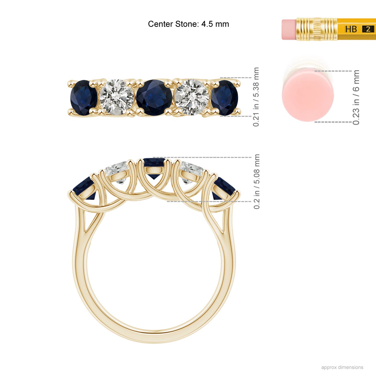 A - Blue Sapphire / 2.05 CT / 14 KT Yellow Gold