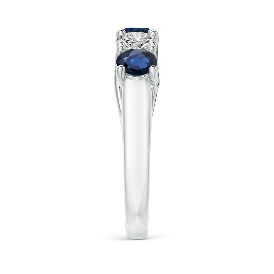 4.5mm AA Half Eternity Five Stone Sapphire and Diamond Wedding Band in P950 Platinum side 299