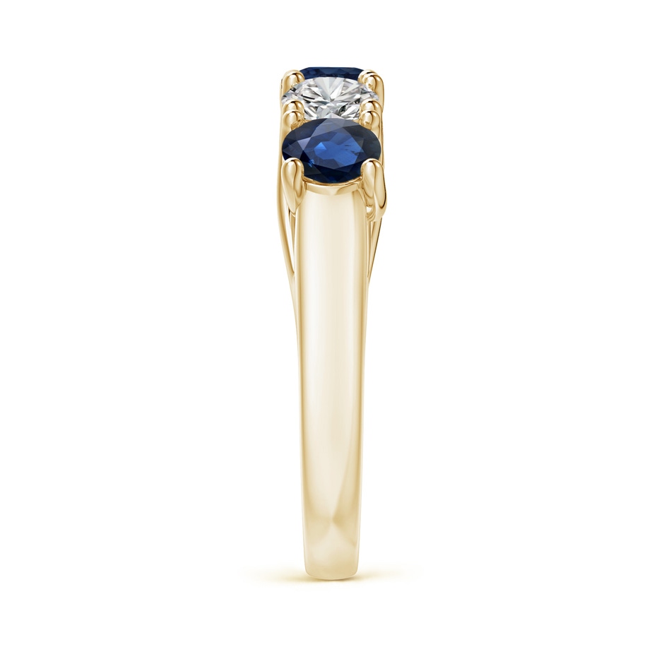 4.5mm AA Half Eternity Five Stone Sapphire and Diamond Wedding Band in Yellow Gold side 299