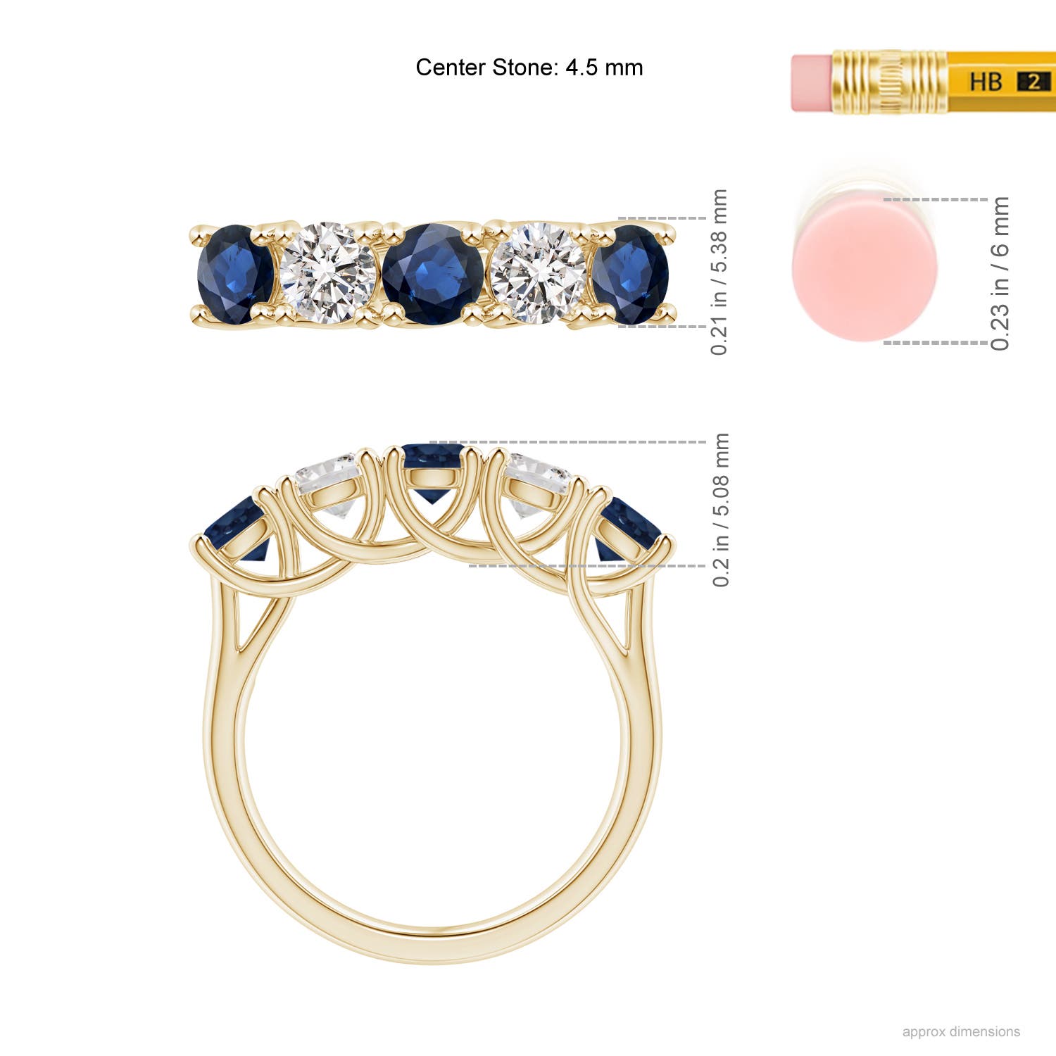 AA - Blue Sapphire / 2.05 CT / 14 KT Yellow Gold