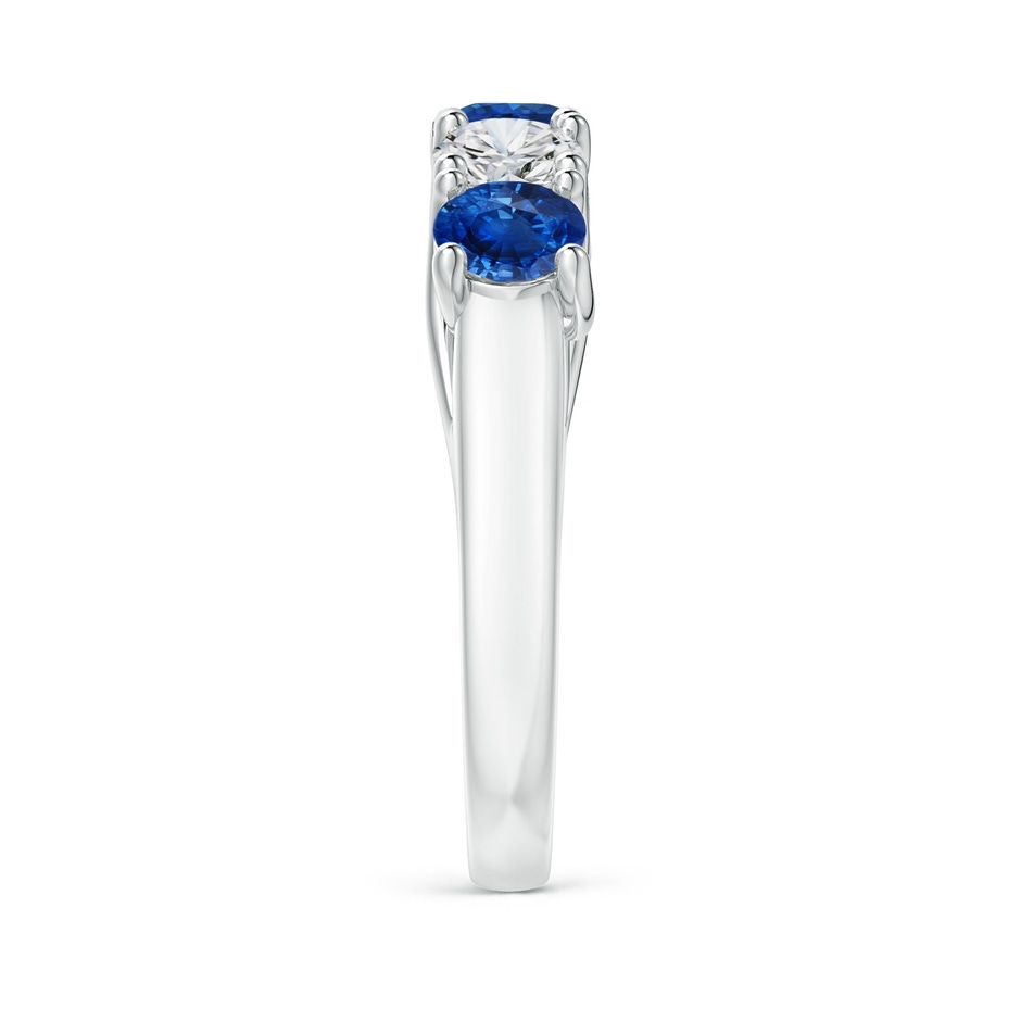 4.5mm AAA Half Eternity Five Stone Sapphire and Diamond Wedding Band in P950 Platinum side 299