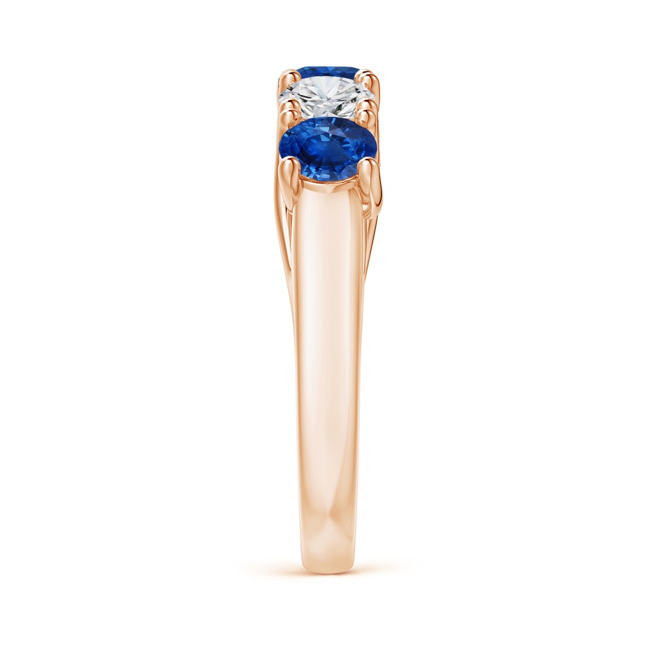 4.5mm AAA Half Eternity Five Stone Sapphire and Diamond Wedding Band in Rose Gold side 299