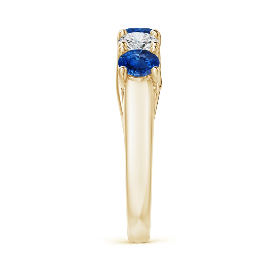 4.5mm AAA Half Eternity Five Stone Sapphire and Diamond Wedding Band in Yellow Gold side 299