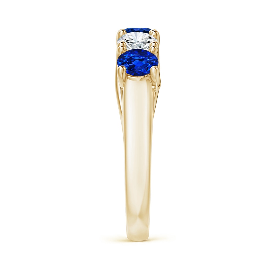 4.5mm Lab-Grown Half Eternity Five Stone Sapphire and Diamond Wedding Band in Yellow Gold side 299